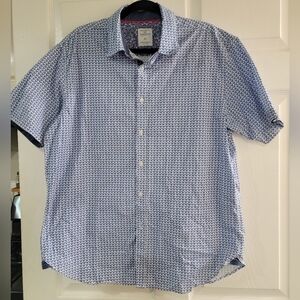 Society Of Threads Blue and White Casual Shirt